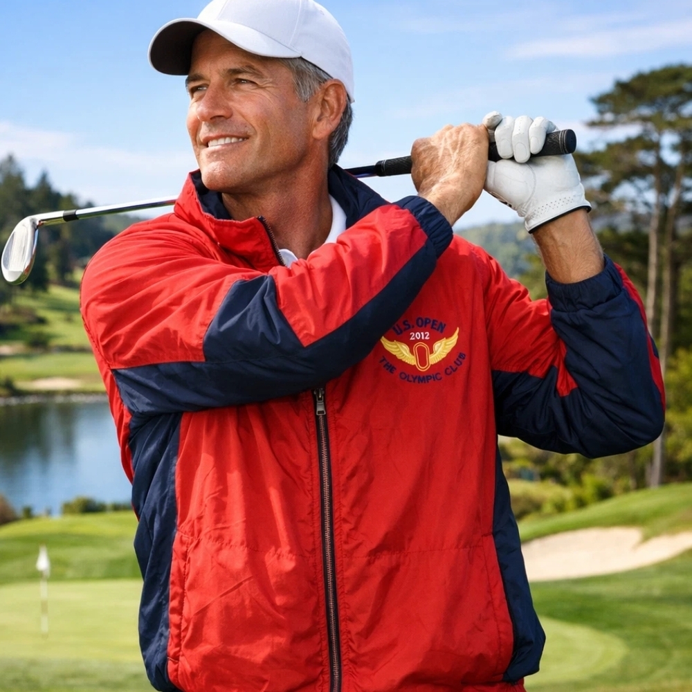 RLX Ralph Lauren Red and Navy Windbreaker